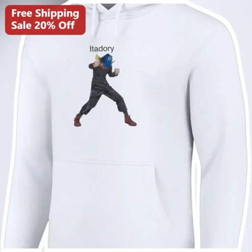 Yuji Itadori Hoodie Funny Anglerfish Mask Meme Graphic Sweatshirt for Anime Fans available at our Chicago, Illinois warehouse
