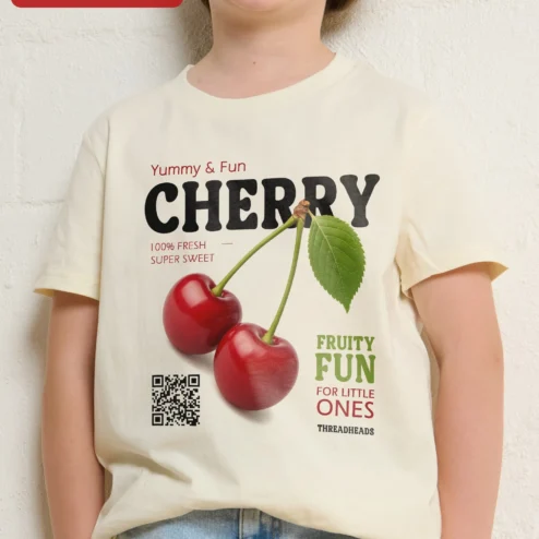 Yummy Fun Cherry Kids Tee Fruity Graphic Shirt for Little Ones