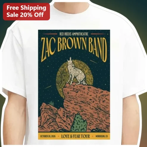 Zac Brown Band Love and Fear Tour Tee Vintage Concert Merch Country Music Shirt