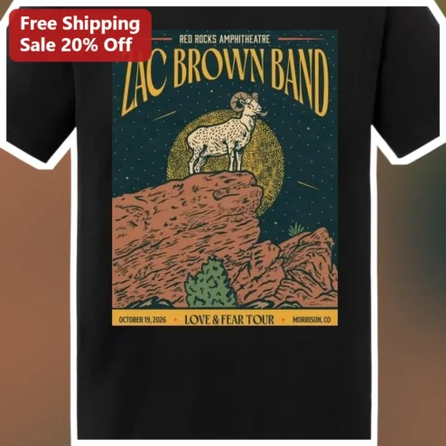 Zac Brown Band Love and Fear Tour Tee Vintage Concert Merch Graphic Shirt for Country Music Fans
