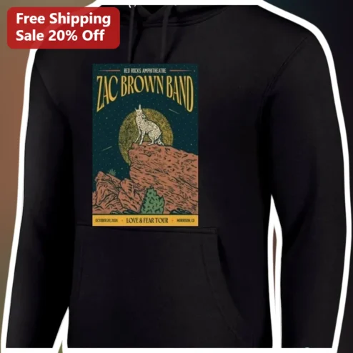 Zac Brown Band Love Fear Tour Hoodie Vintage Concert Graphic Merch