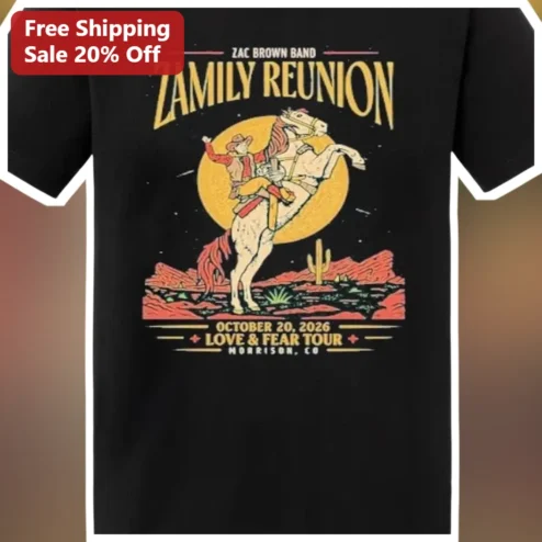 Zac Brown Band Love Fear Tour Zamily Reunion Vintage Western Graphic Tee