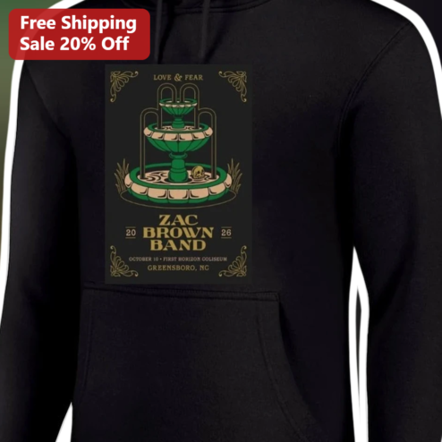 Zac Brown Band Love Fear Vintage Concert Poster Hoodie Country Music Fan Merch Gift