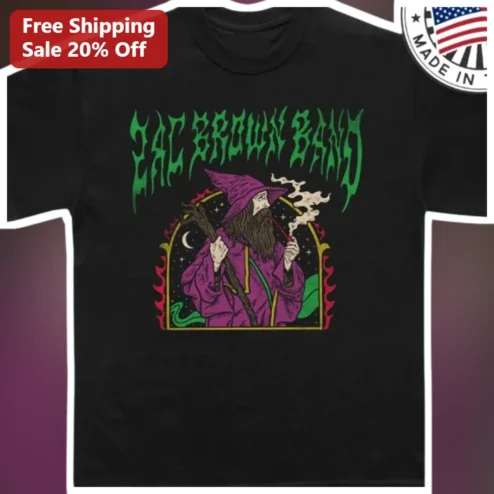 Zac Brown Band Tee Wizard Psychedelic Country Rock Music Merch Gift