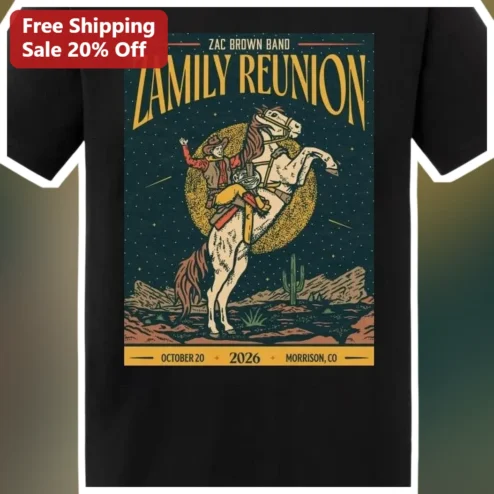 Zac Brown Band Zamily Reunion Vintage Western Concert Tee Country Music Fan Gift