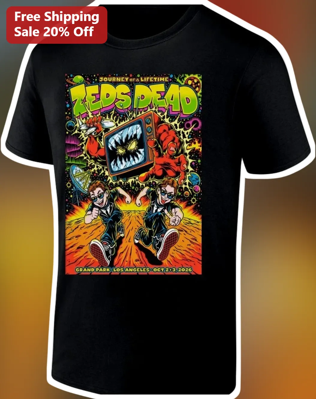 Zeds Dead Journey of a Lifetime Graphic Tee EDM Festival Rave Shirt