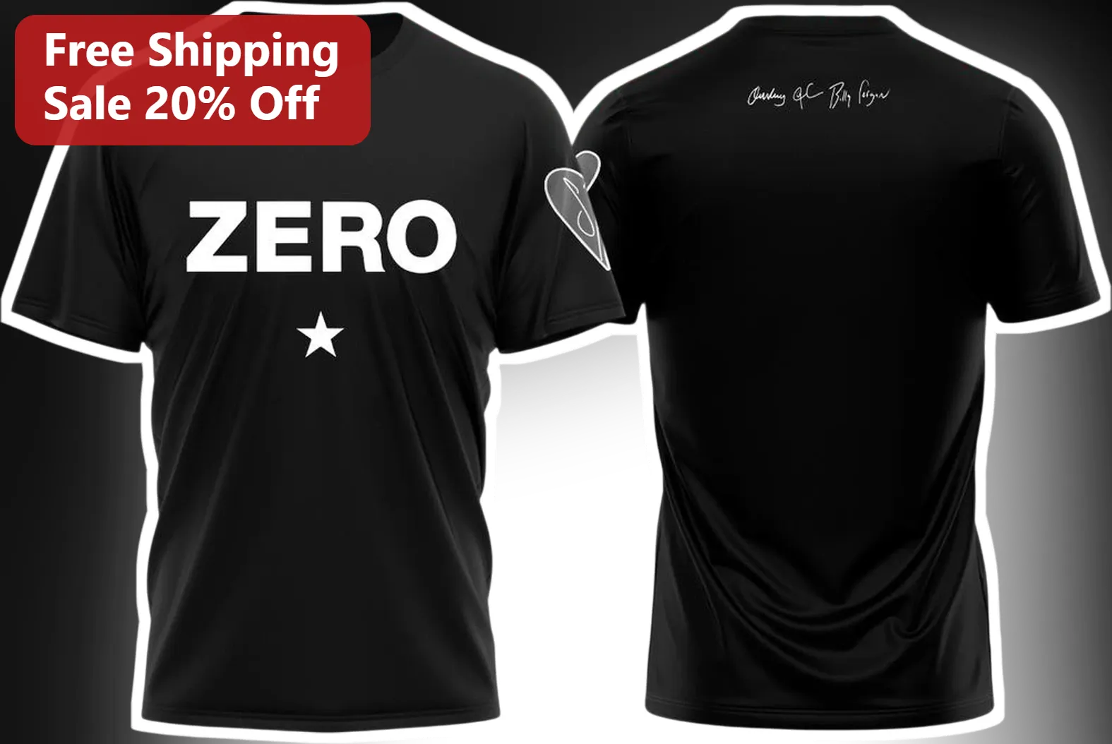 Zero Billy Morgan Signature FMX Freestyle Motocross Tee Black Graphic T-Shirt